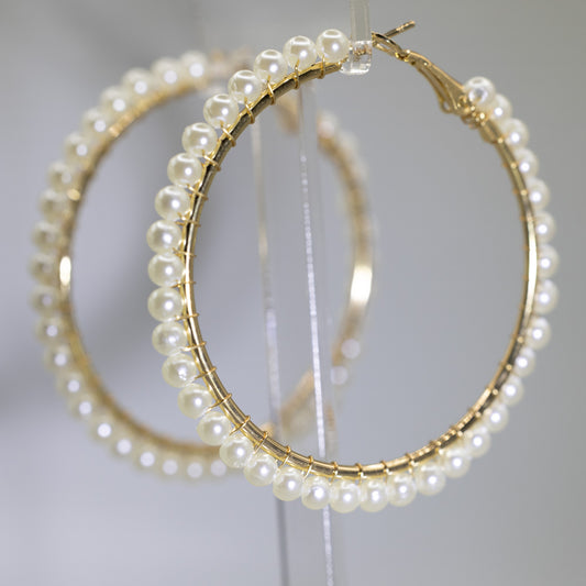Golden Pearl Hoops – Creolen