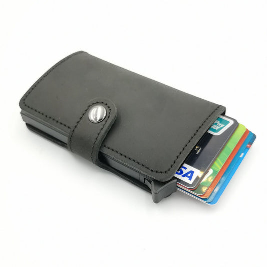 Echt Leder RFID Geldbörse schwarz