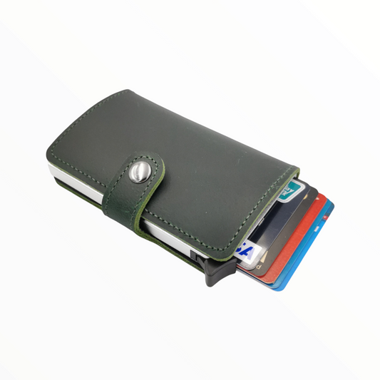Echt Leder RFID Geldbörse Grün