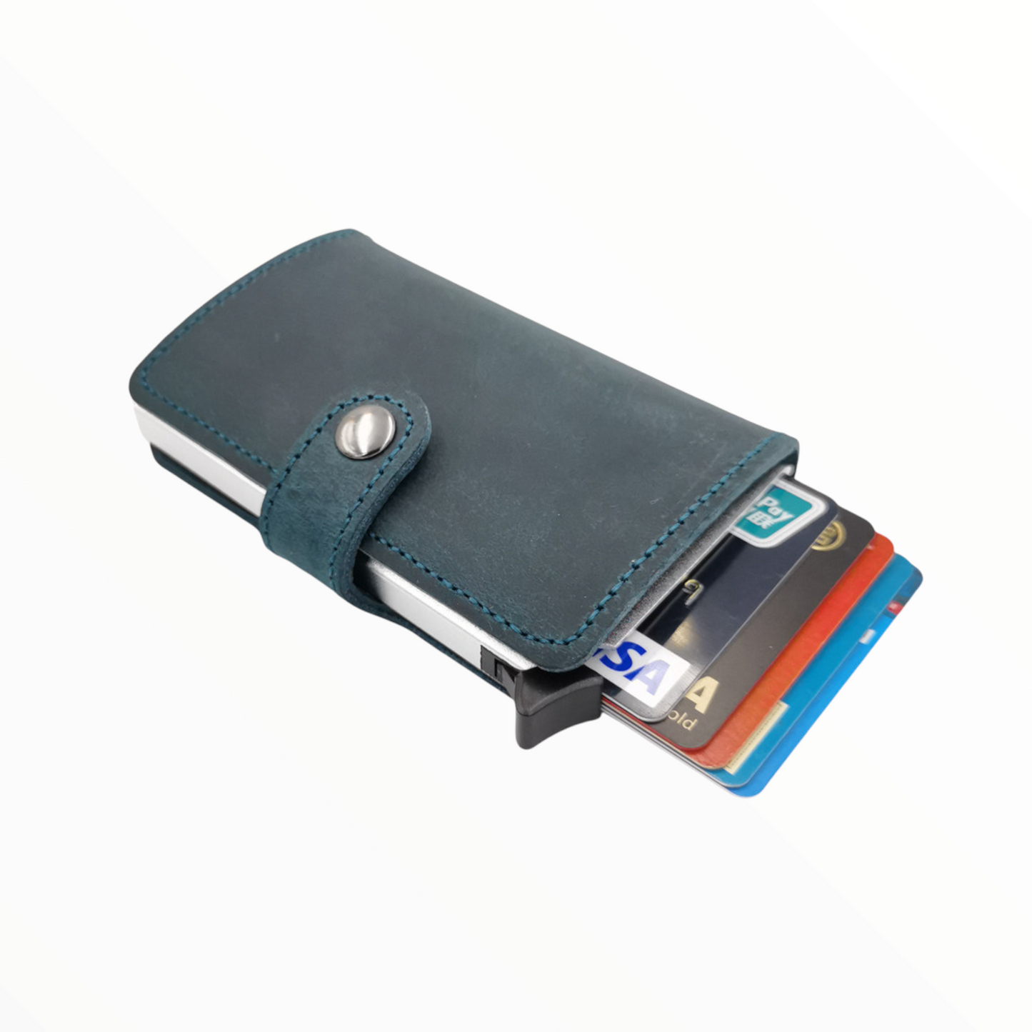 Echt Leder RFID Geldbörse blau